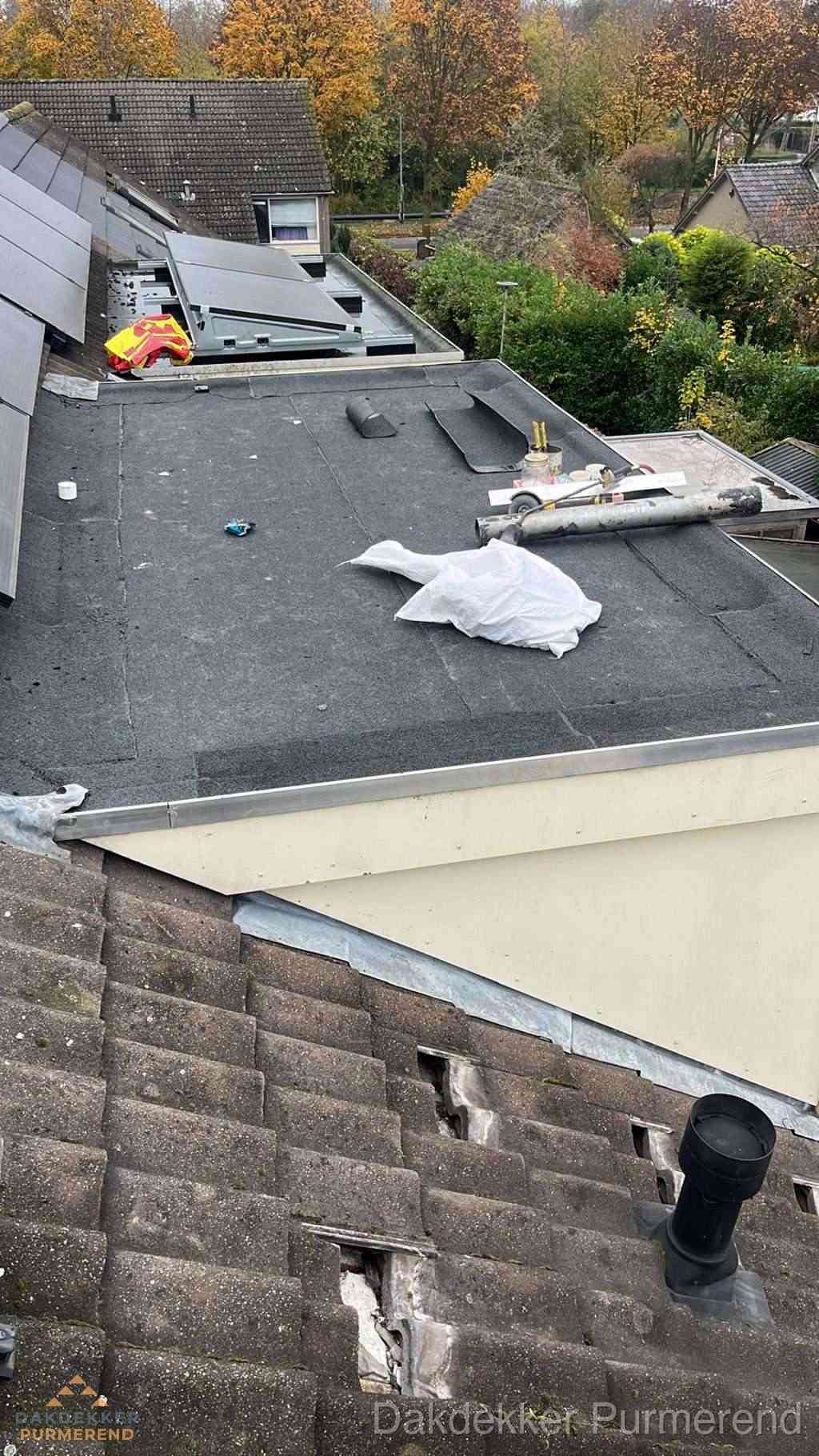 Beschadigde Bitumen Dakbedekking Purmerend
